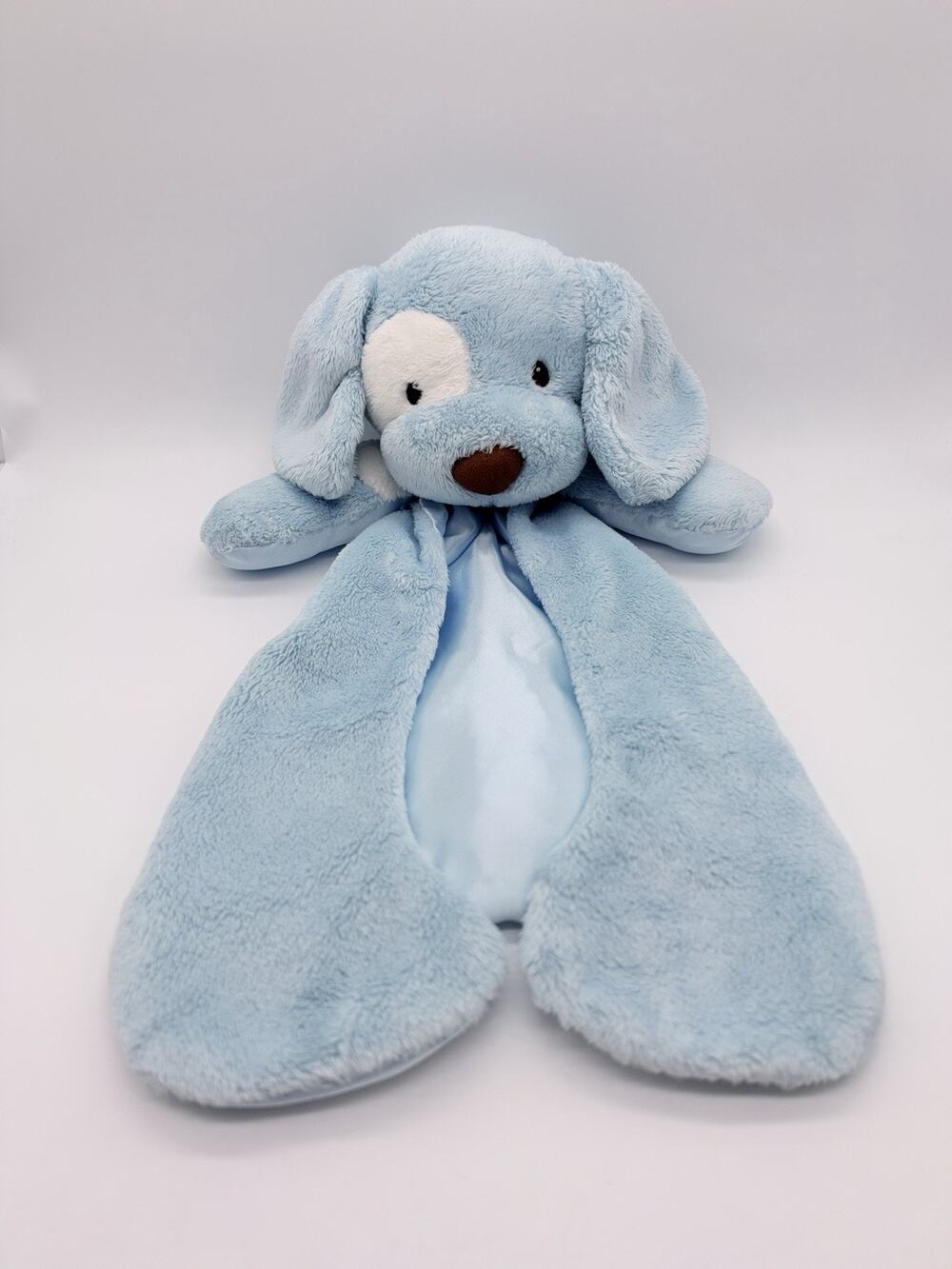 Gund Spunky Huggybuddy Blue White Lovey Plush Satin 17" 058967